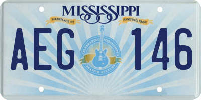 MS license plate AEG146