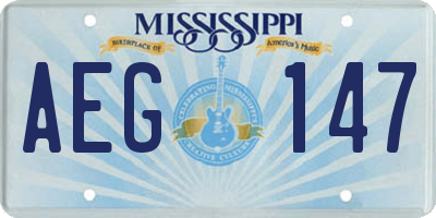 MS license plate AEG147