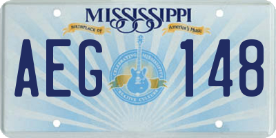 MS license plate AEG148