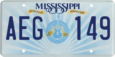 MS license plate AEG149