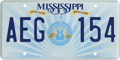 MS license plate AEG154