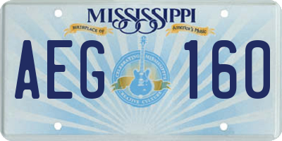 MS license plate AEG160