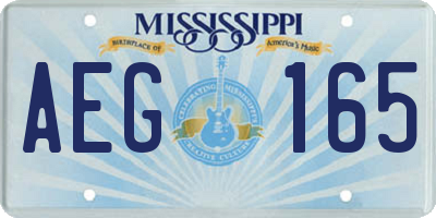 MS license plate AEG165