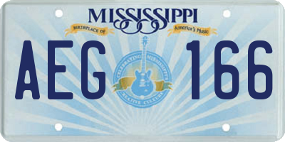 MS license plate AEG166