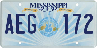 MS license plate AEG172