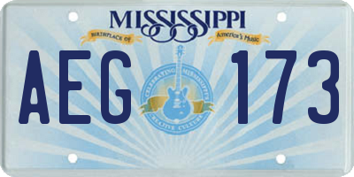 MS license plate AEG173