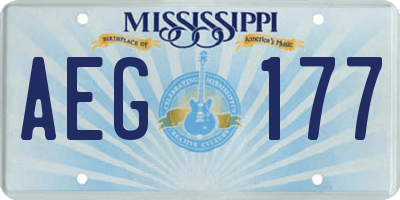 MS license plate AEG177
