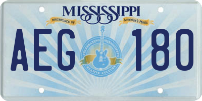 MS license plate AEG180