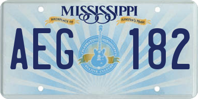 MS license plate AEG182
