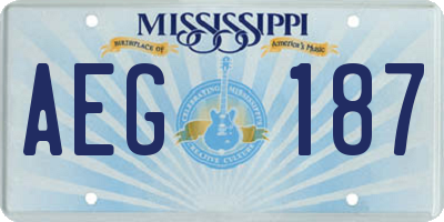 MS license plate AEG187