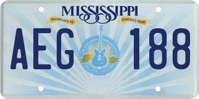 MS license plate AEG188