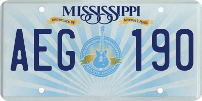 MS license plate AEG190