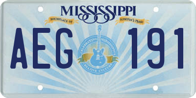 MS license plate AEG191