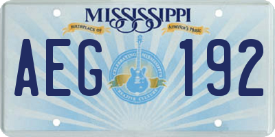 MS license plate AEG192