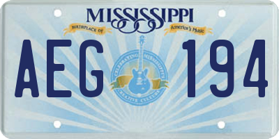 MS license plate AEG194
