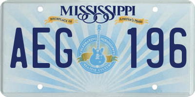 MS license plate AEG196