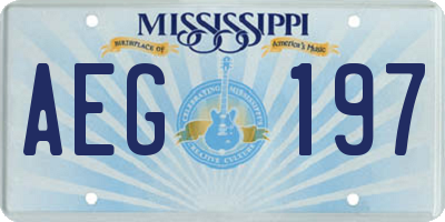 MS license plate AEG197