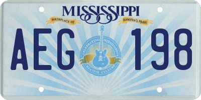 MS license plate AEG198