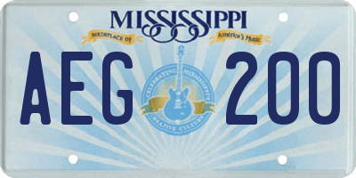 MS license plate AEG200