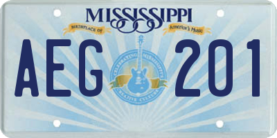MS license plate AEG201