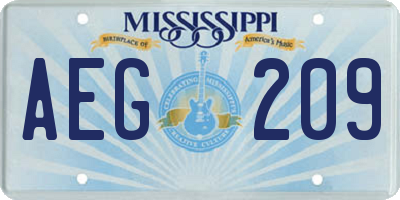 MS license plate AEG209