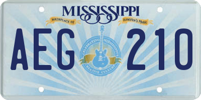 MS license plate AEG210
