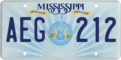 MS license plate AEG212