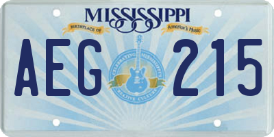 MS license plate AEG215