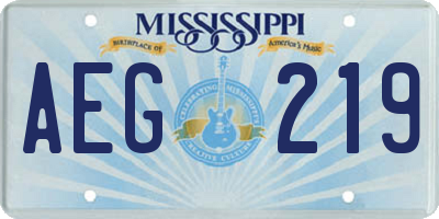 MS license plate AEG219