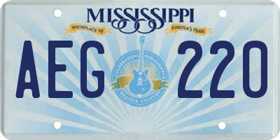 MS license plate AEG220