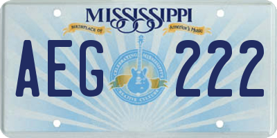 MS license plate AEG222