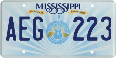 MS license plate AEG223