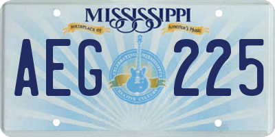 MS license plate AEG225