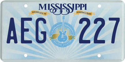 MS license plate AEG227