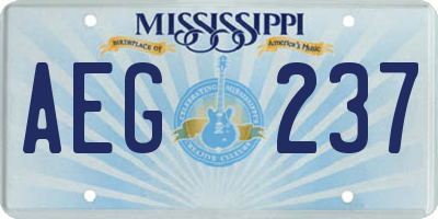MS license plate AEG237