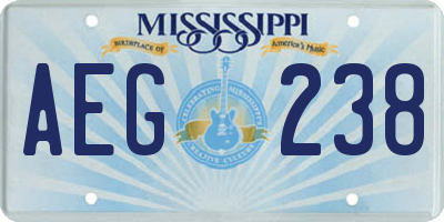 MS license plate AEG238