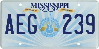 MS license plate AEG239