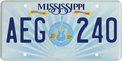 MS license plate AEG240