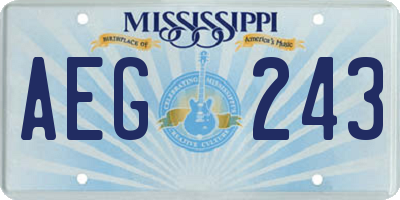 MS license plate AEG243