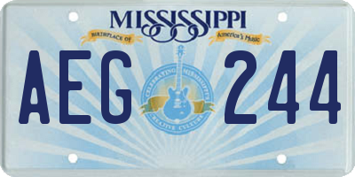 MS license plate AEG244