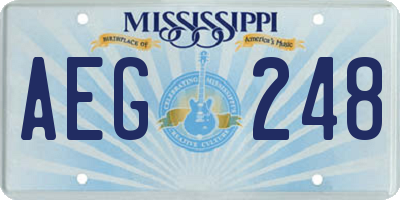 MS license plate AEG248