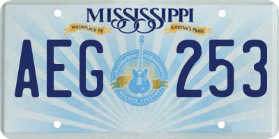 MS license plate AEG253