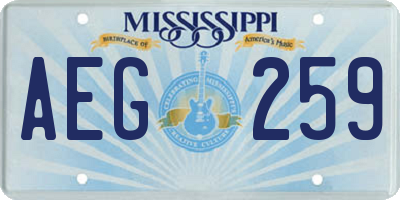 MS license plate AEG259