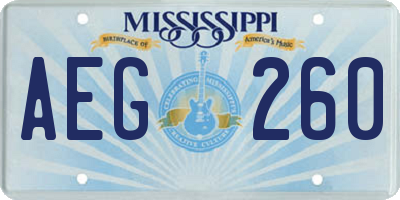 MS license plate AEG260