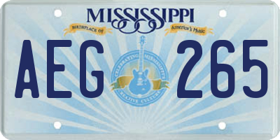MS license plate AEG265