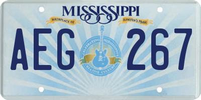 MS license plate AEG267