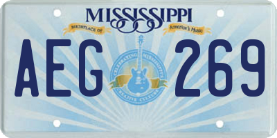 MS license plate AEG269