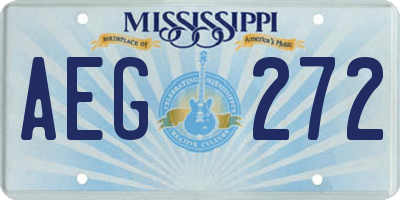 MS license plate AEG272