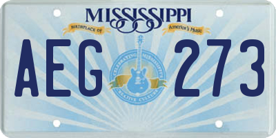 MS license plate AEG273
