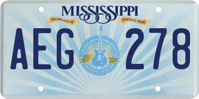 MS license plate AEG278